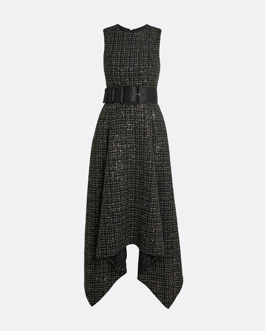Okimi Dress in Black & Gold