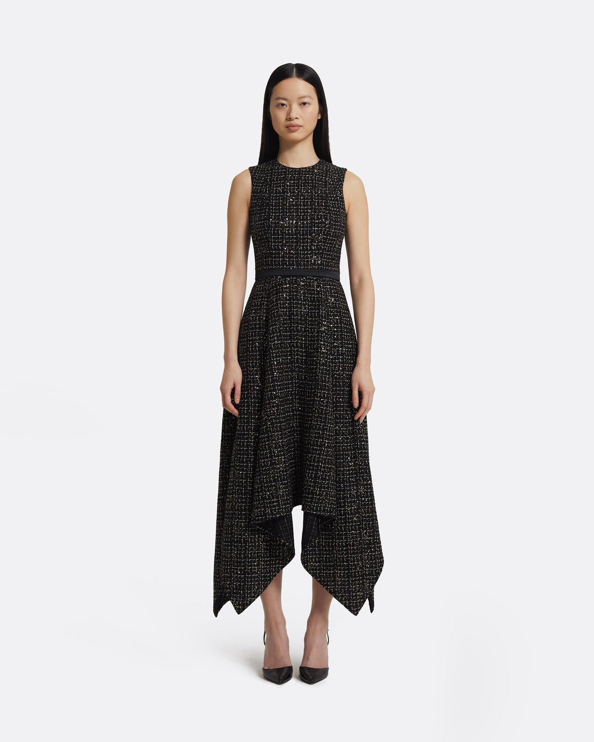 Okimi Dress in Black & Gold