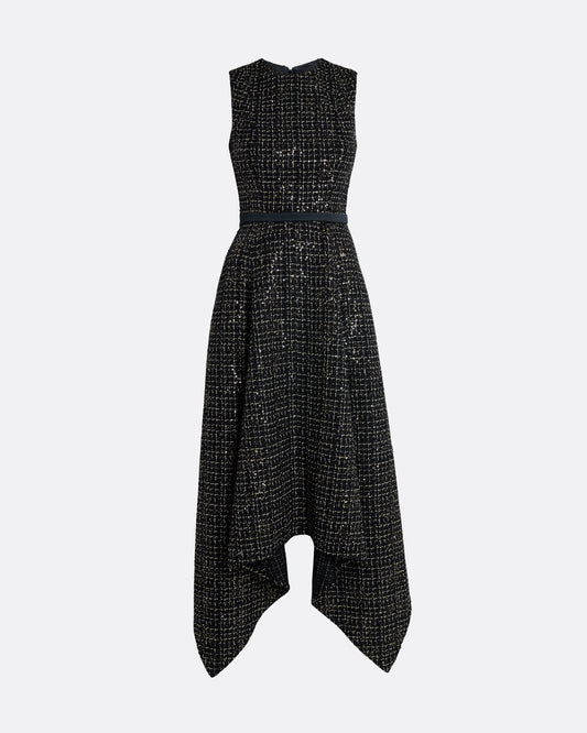 Okimi Dress in Black & Gold