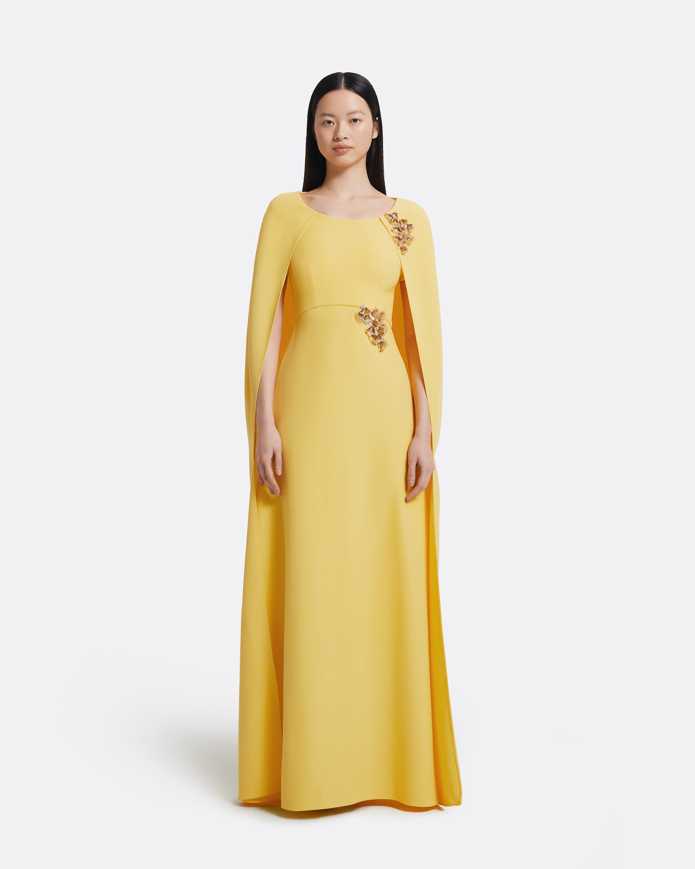 Yuna Long Dress in Aspen Gold with Gold Yuna Long Dress in Aspen Gold with Gold