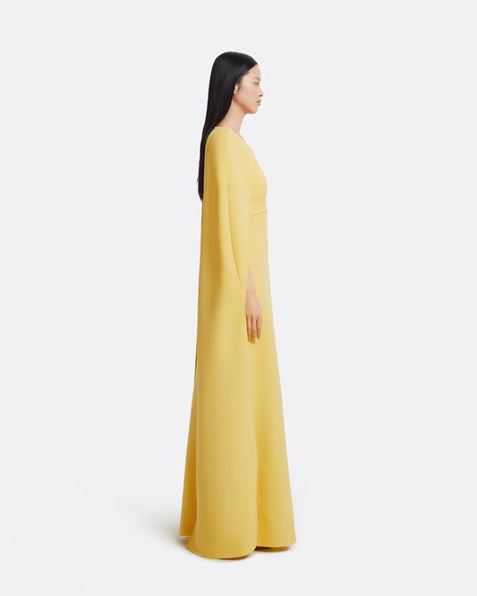 Yuna Long Dress in Aspen Gold with Gold