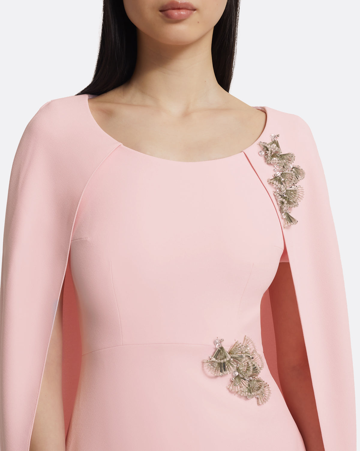 Yuna Long Dress in Lychee with Silver