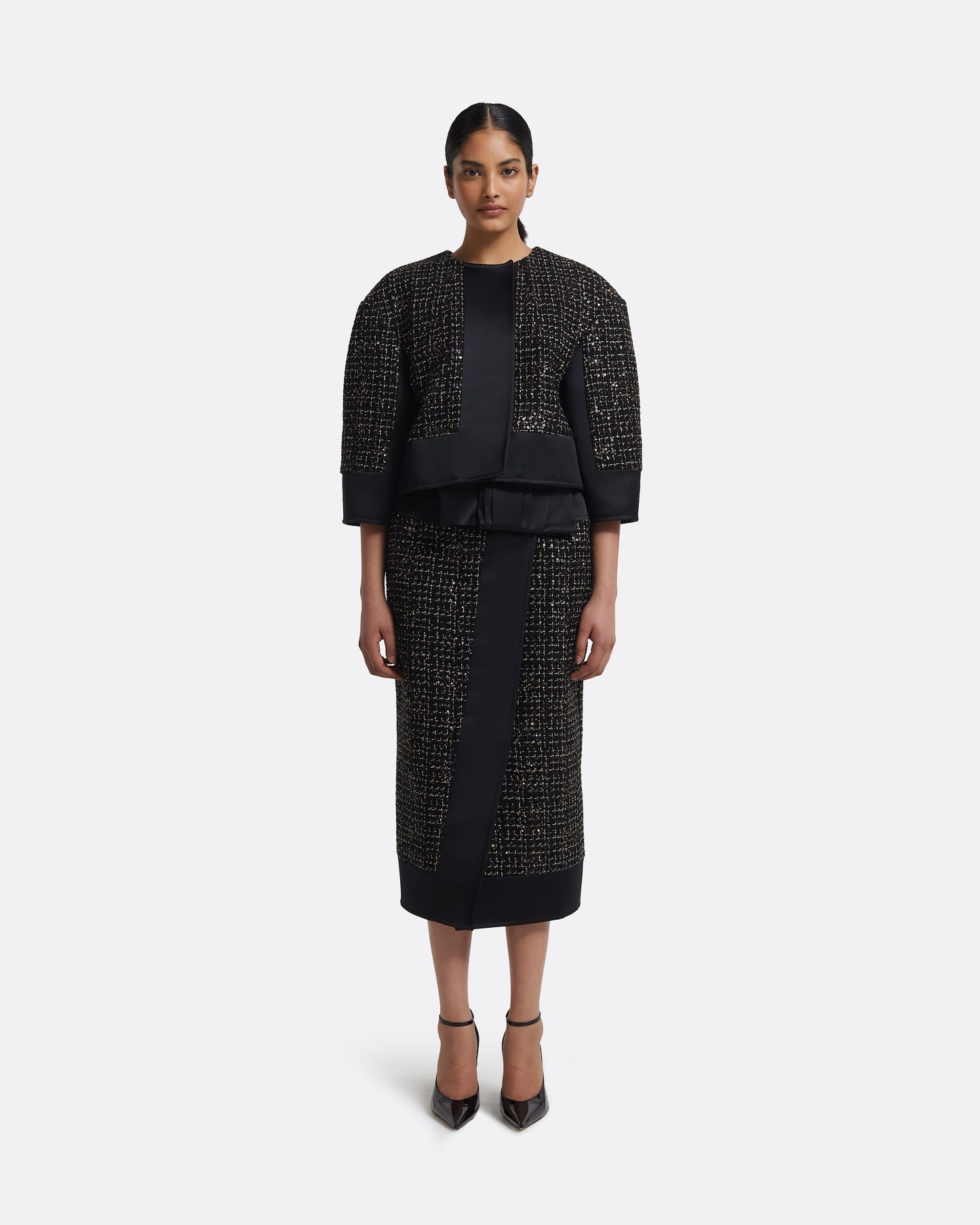 Chaya Jacket in Black on Black & Gold