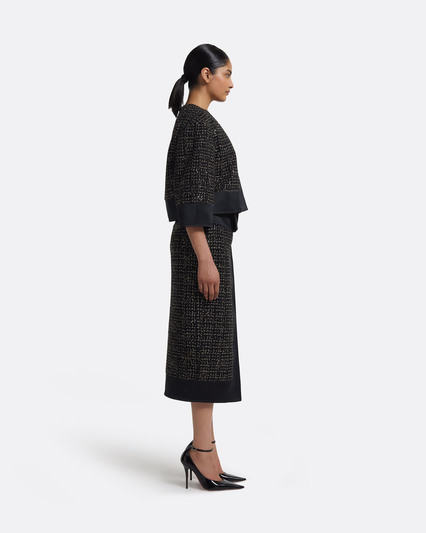 Chaya Jacket in Black on Black & Gold