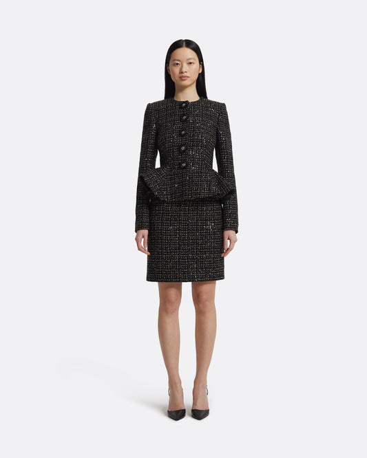 Tomomi Jacket in Black & Gold with Black Pearl
