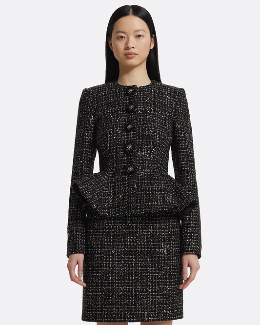 Tomomi Jacket in Black & Gold with Black Pearl