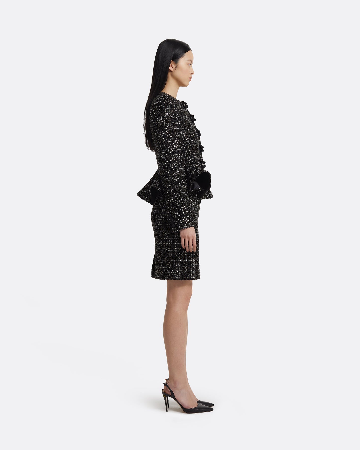 Tomomi Jacket in Black & Gold with Black Pearl