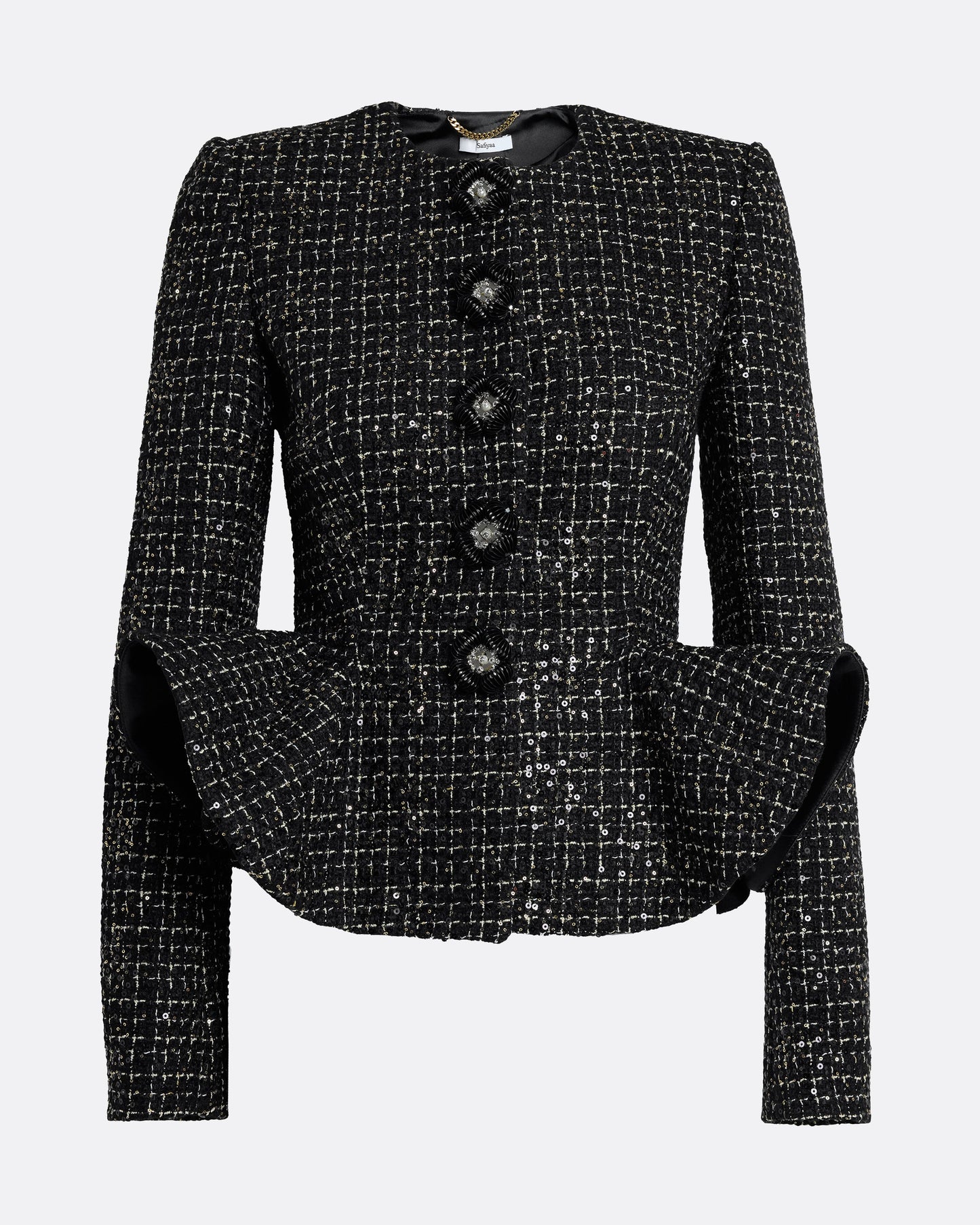 Tomomi Jacket in Black & Gold with Black Pearl