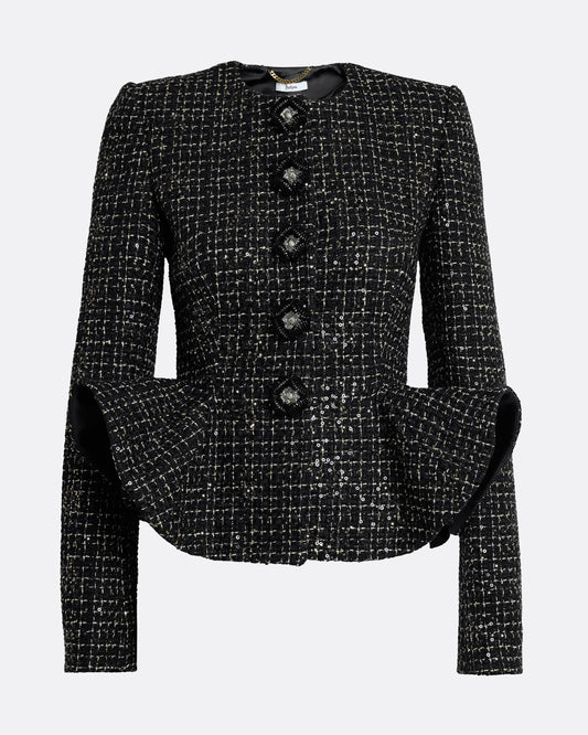 Tomomi Jacket in Black & Gold with Black Pearl