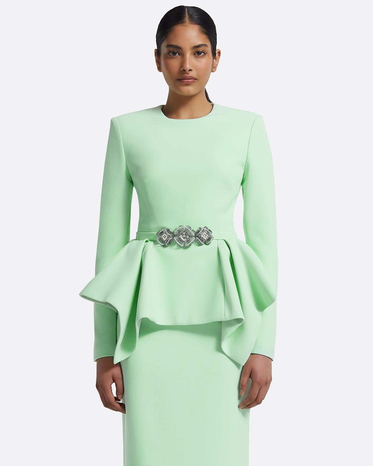 Midori Top in Brook Green with Silver