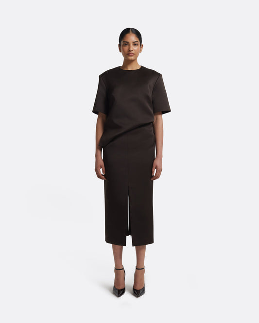 Grainee Skirt in Peat Brown
