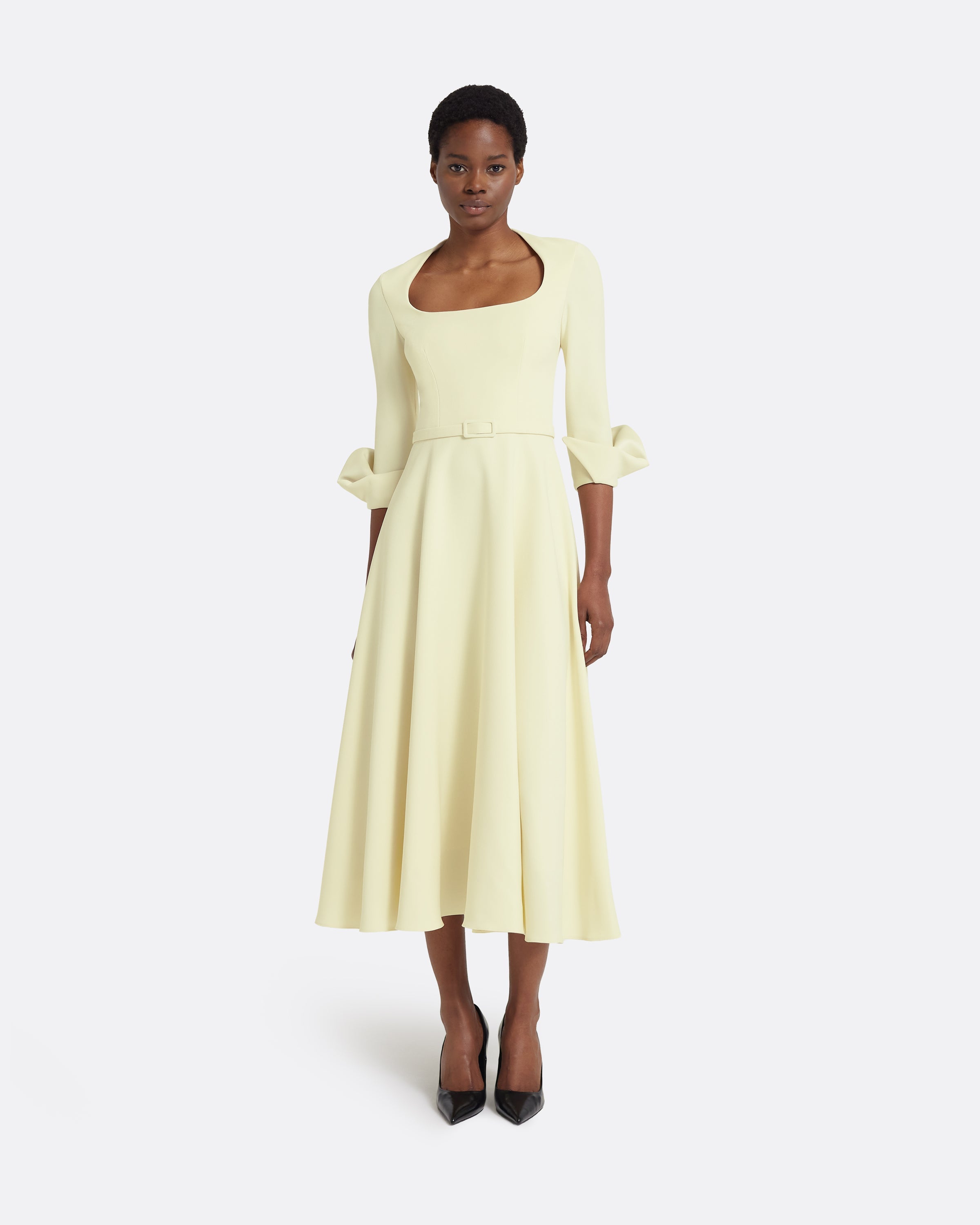 Ellis Midi Dress in Buttermilk