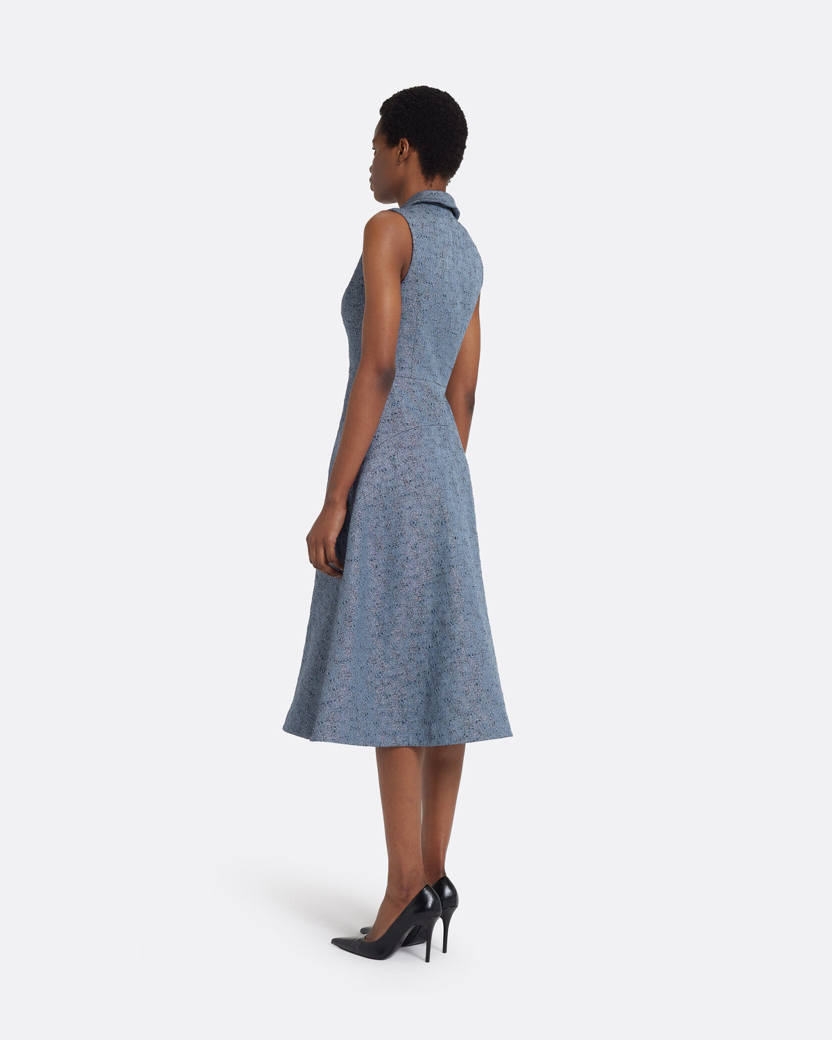 Fifi Midi Dress in Denim Jacquard