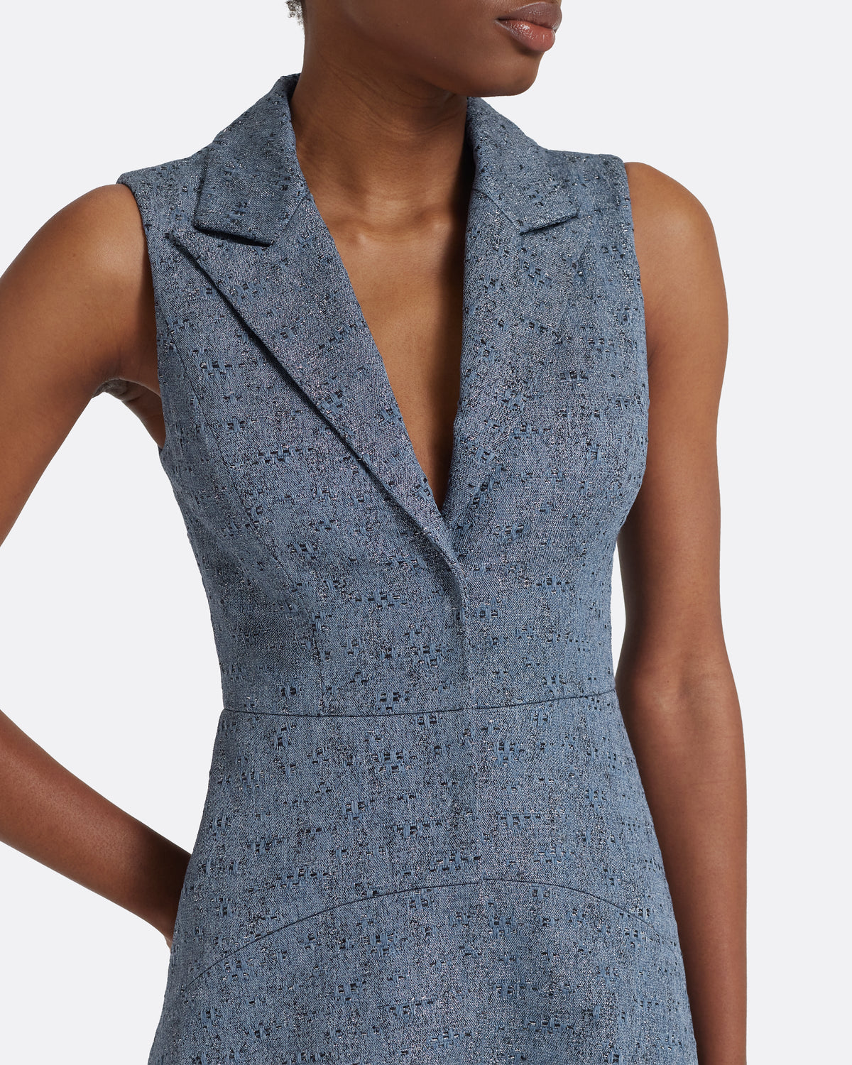 Fifi Midi Dress in Denim Jacquard
