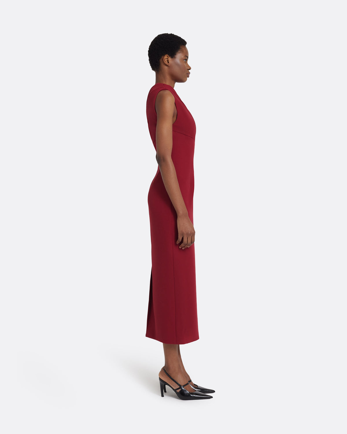 Fern Midi Dress in Rhubarb
