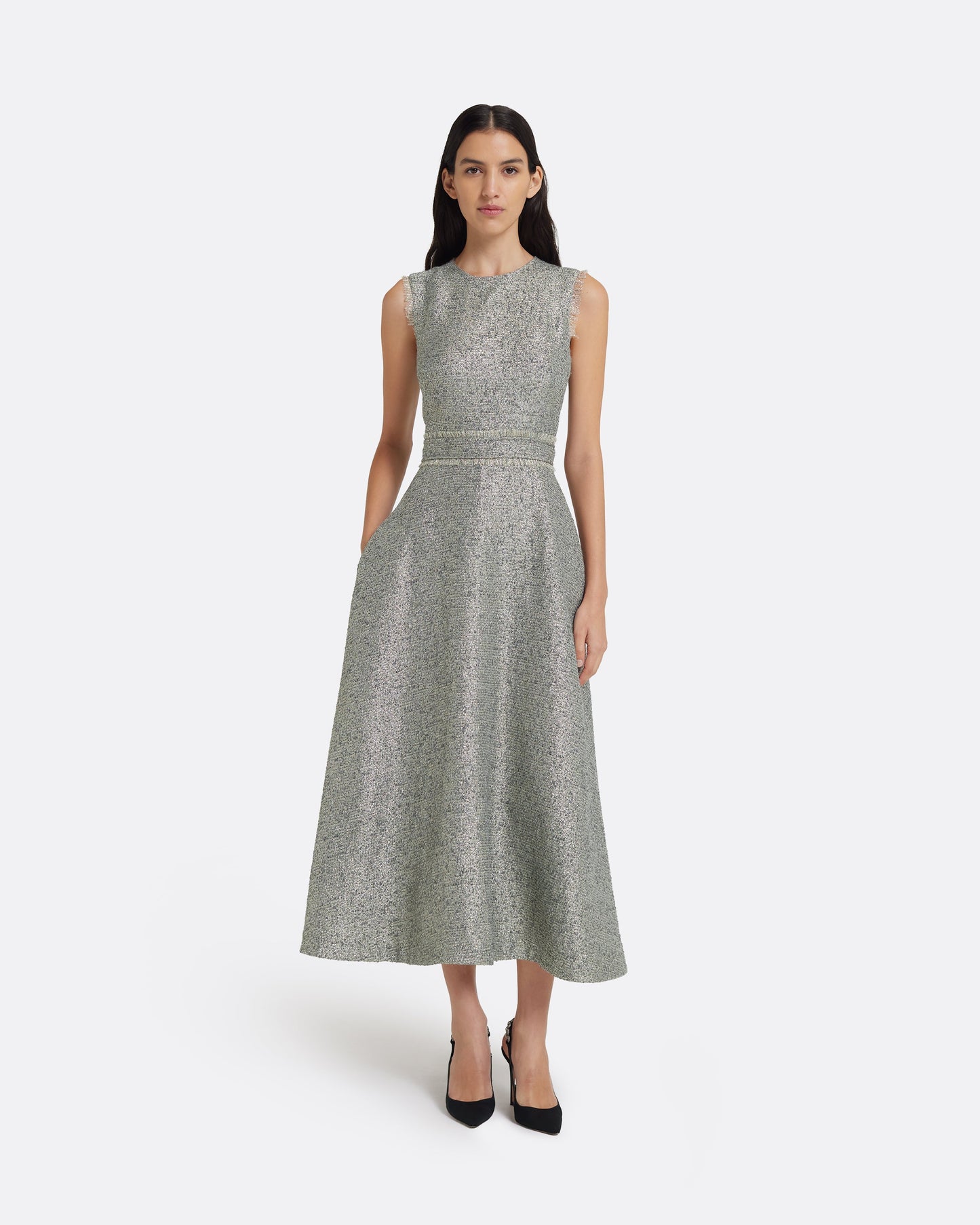Ornette Midi Dress in Silvery Grey