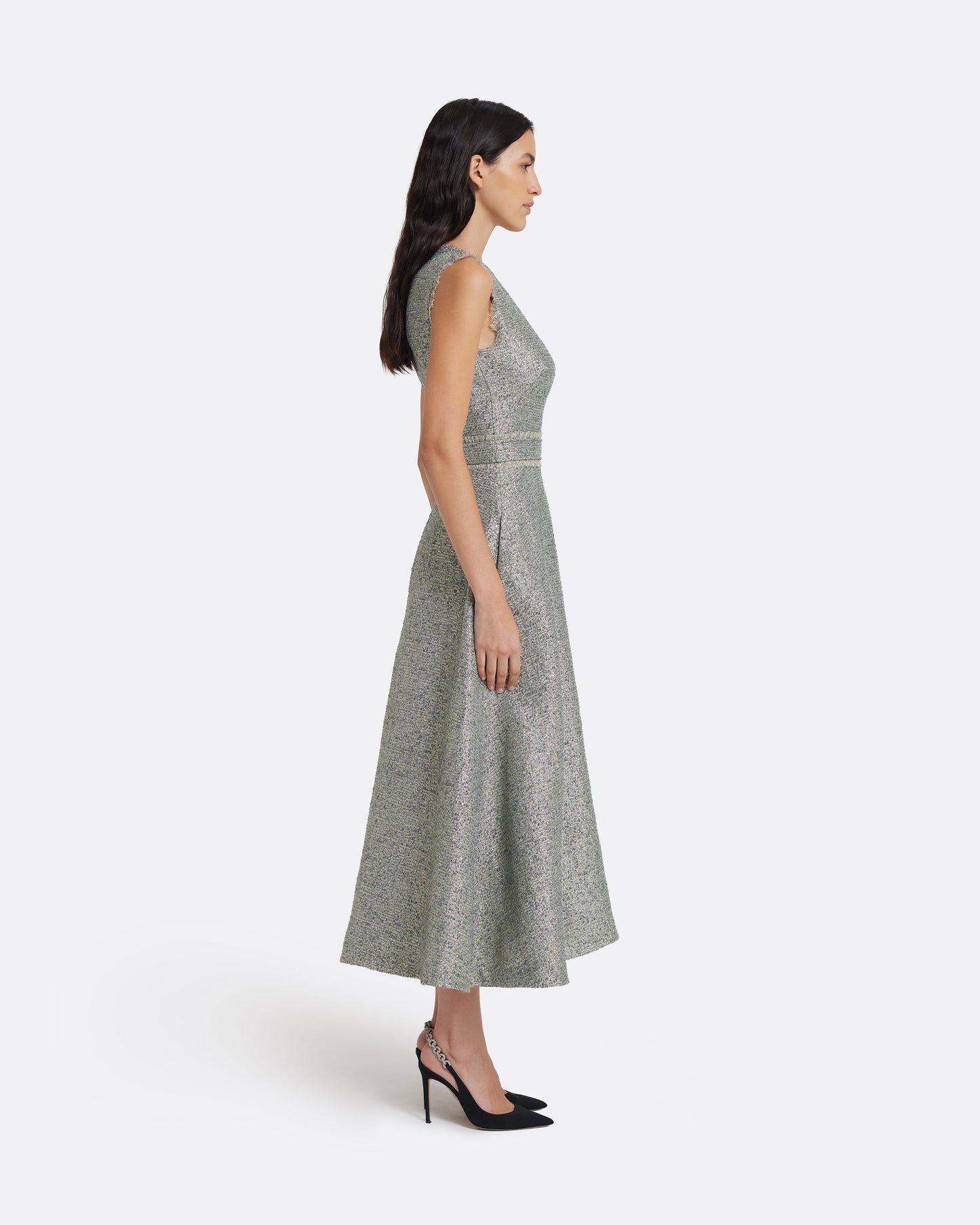 Ornette Midi Dress in Silvery Grey