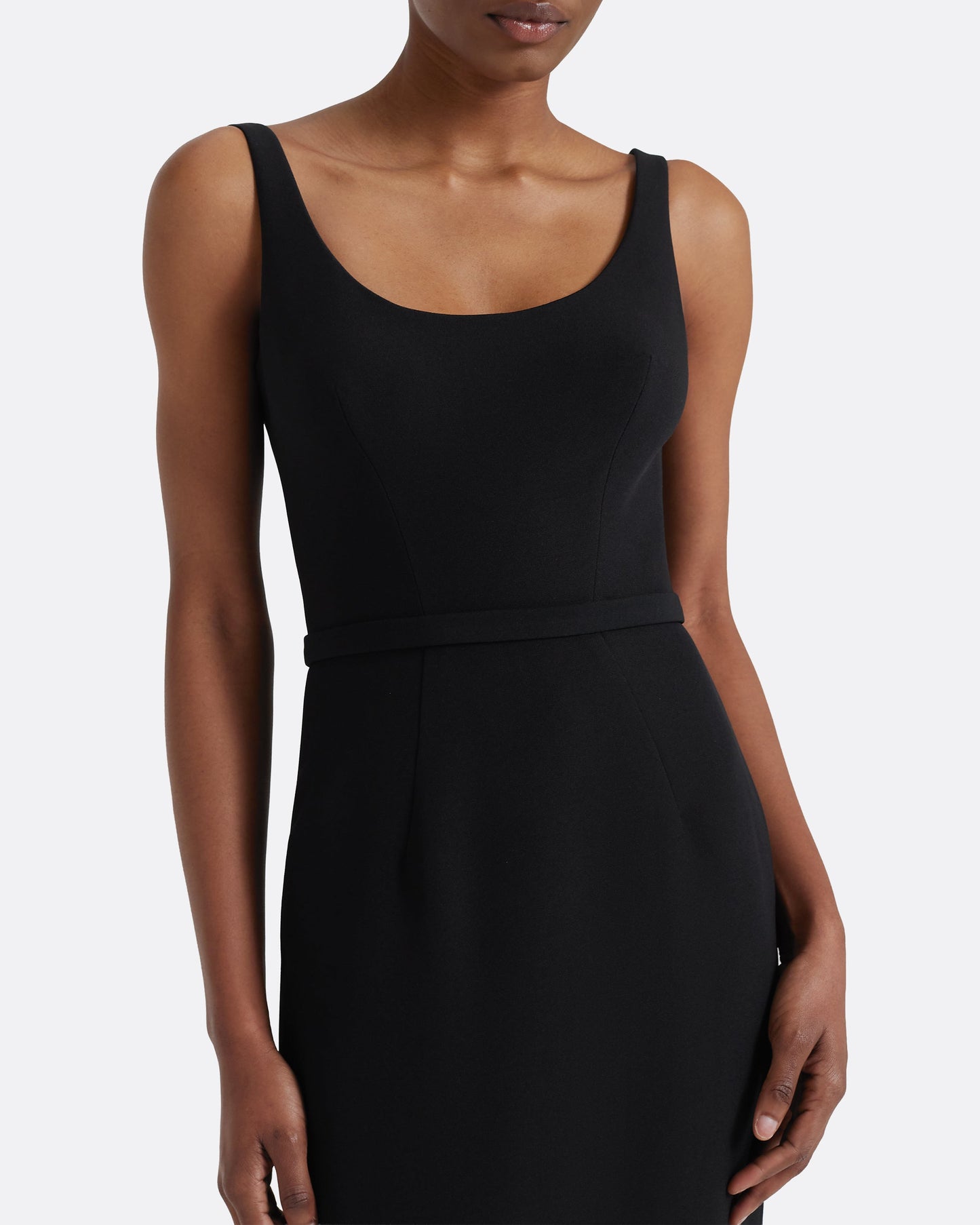 Delphine Long Dress in Black and Sorbet