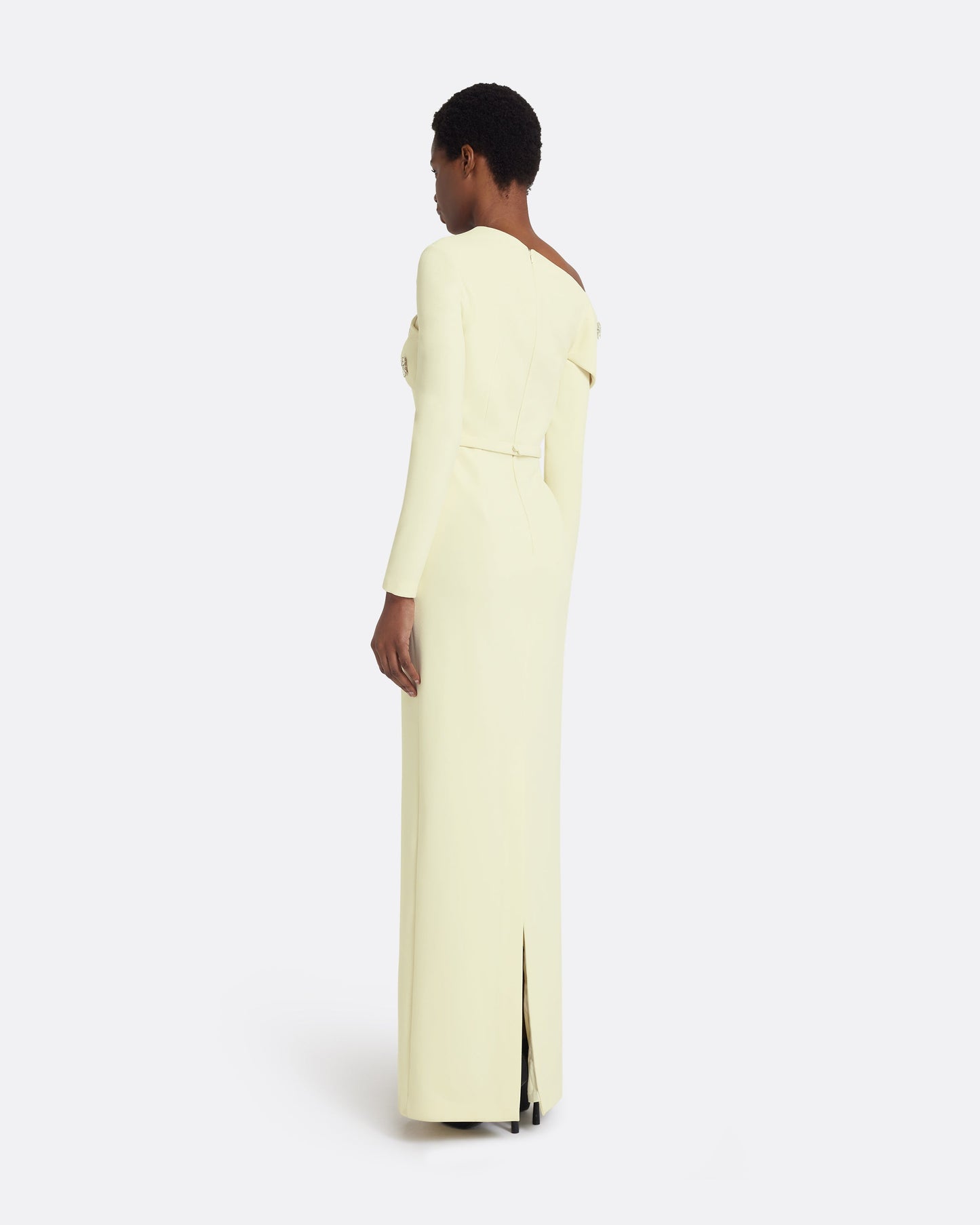Yemihma Long Dress in Buttermilk with Embroidery