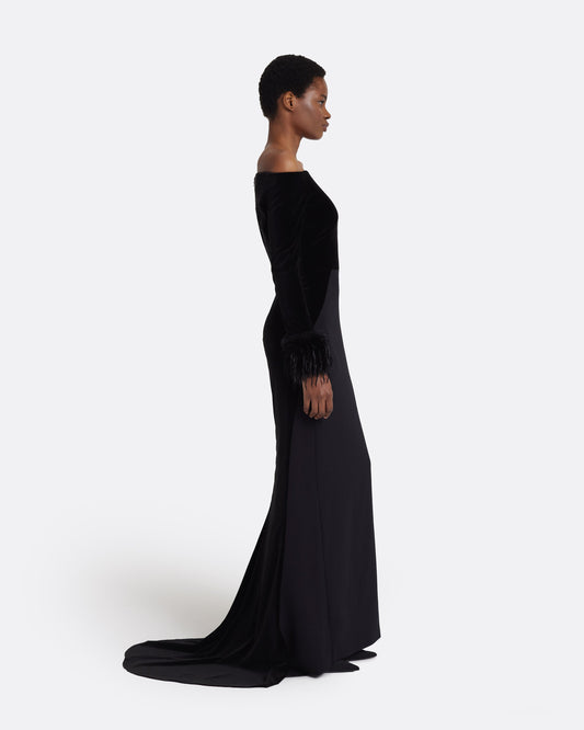 Fiora Long Dress in Black