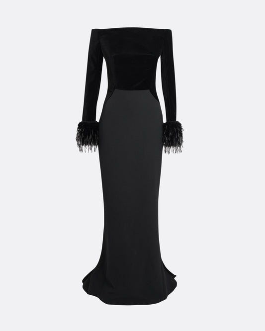 Fiora Long Dress in Black