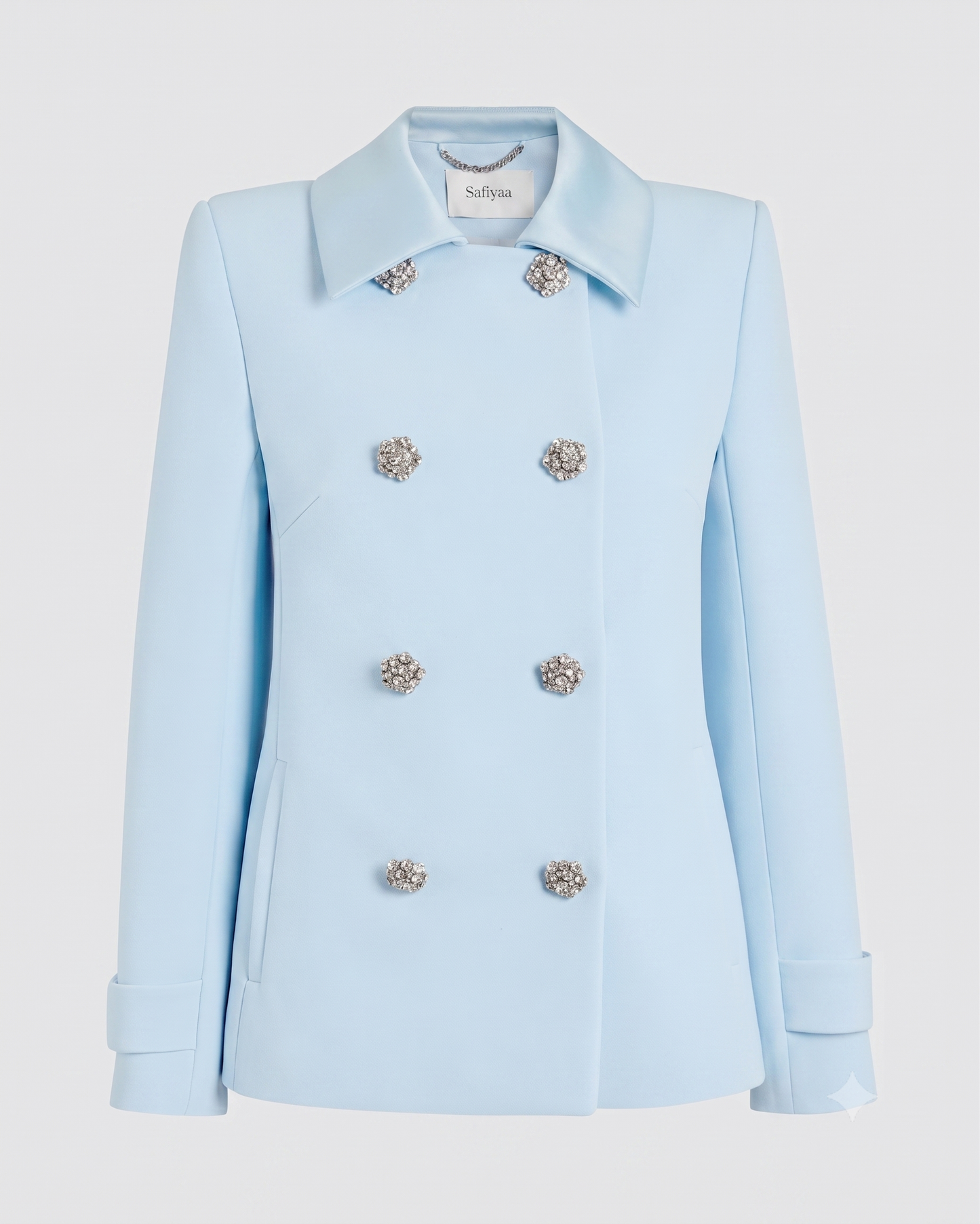 Chiabella Jacket in Pale Blue with Crystal