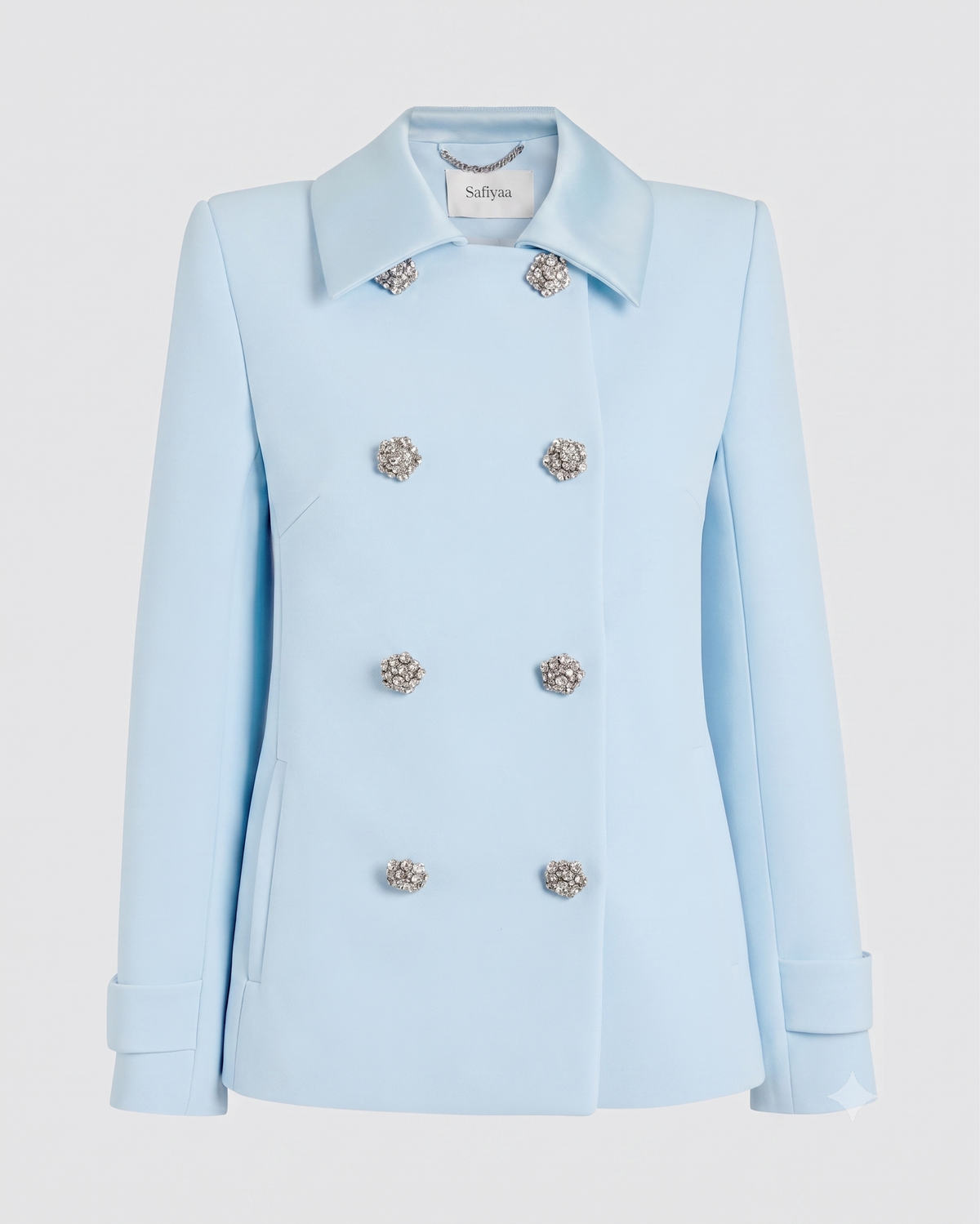 Chiabella Jacket in Pale Blue with Crystal