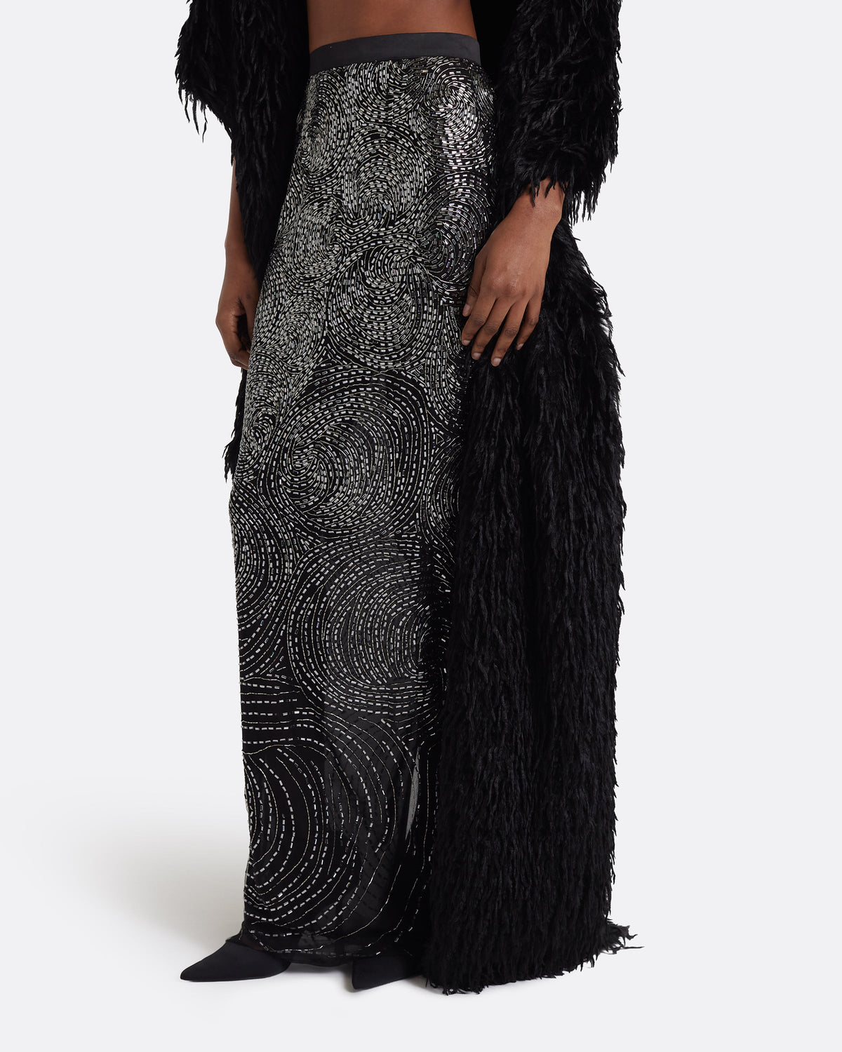 Katoucha Embellished Skirt in Black