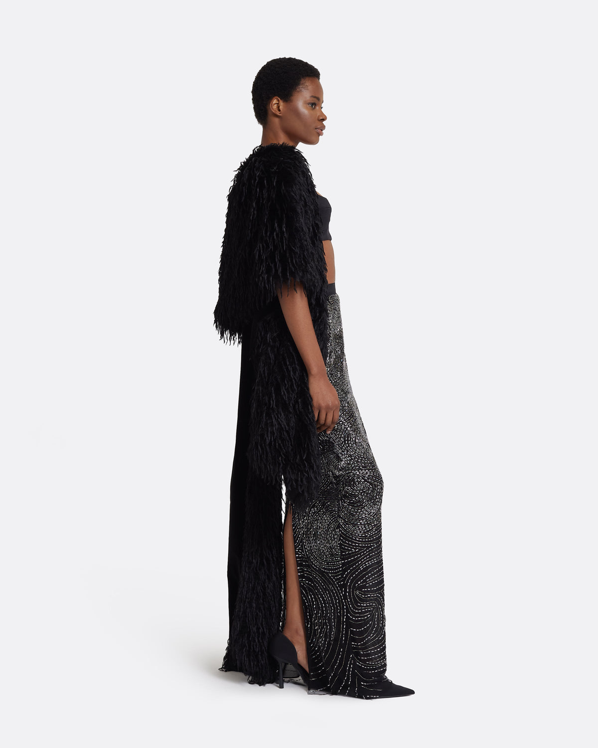 Katoucha Embellished Skirt in Black