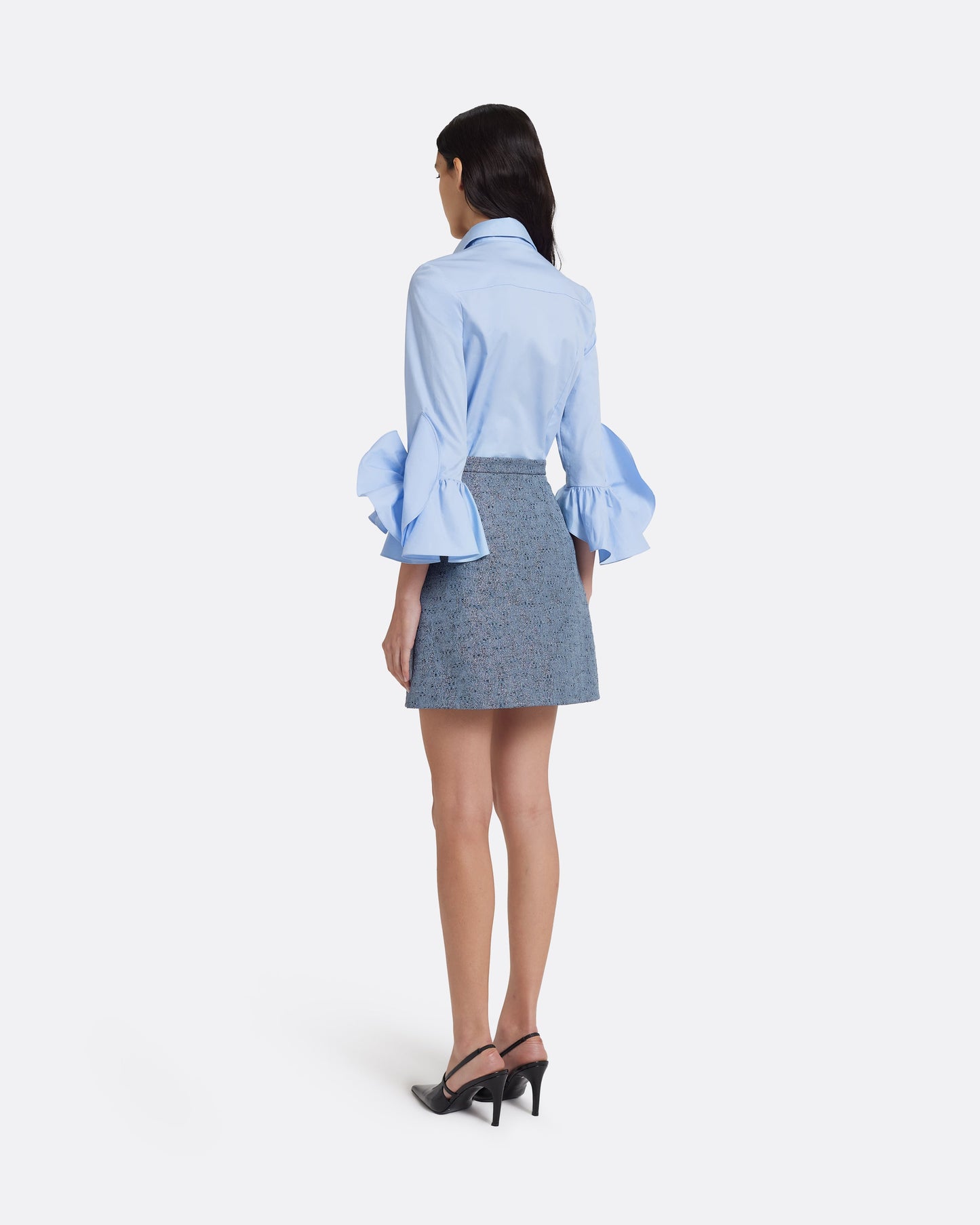 Estoria Mini Skirt in Denim Jacquard