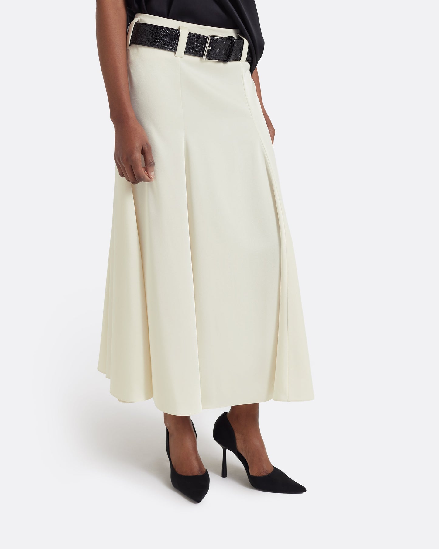 Nuala Skirt in Sorbet with Coated Tweed Belt