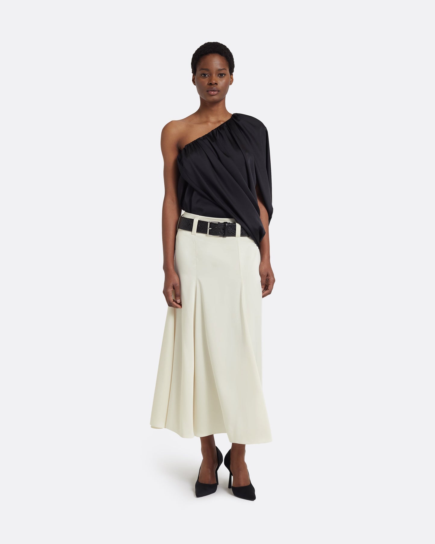 Nuala Skirt in Sorbet with Coated Tweed Belt