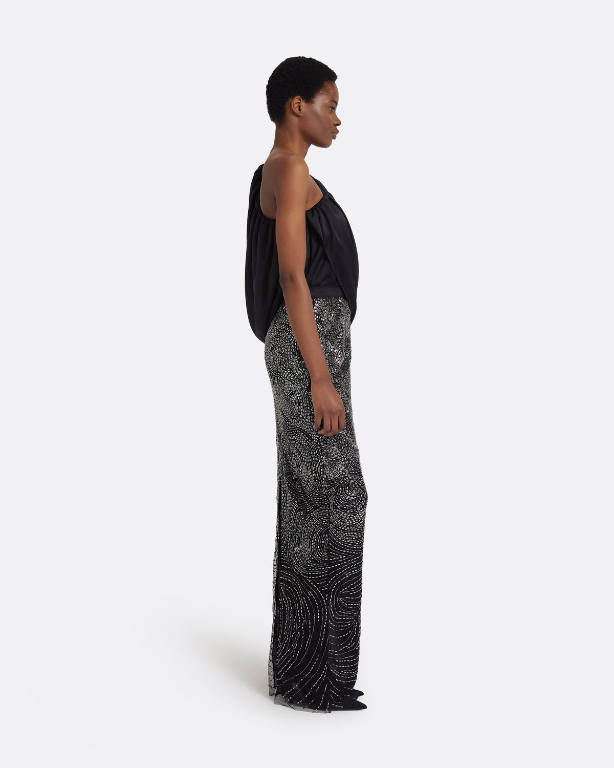 Katoucha Embellished Skirt in Black