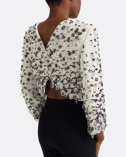 Astra Top in Ivory with Embellishment