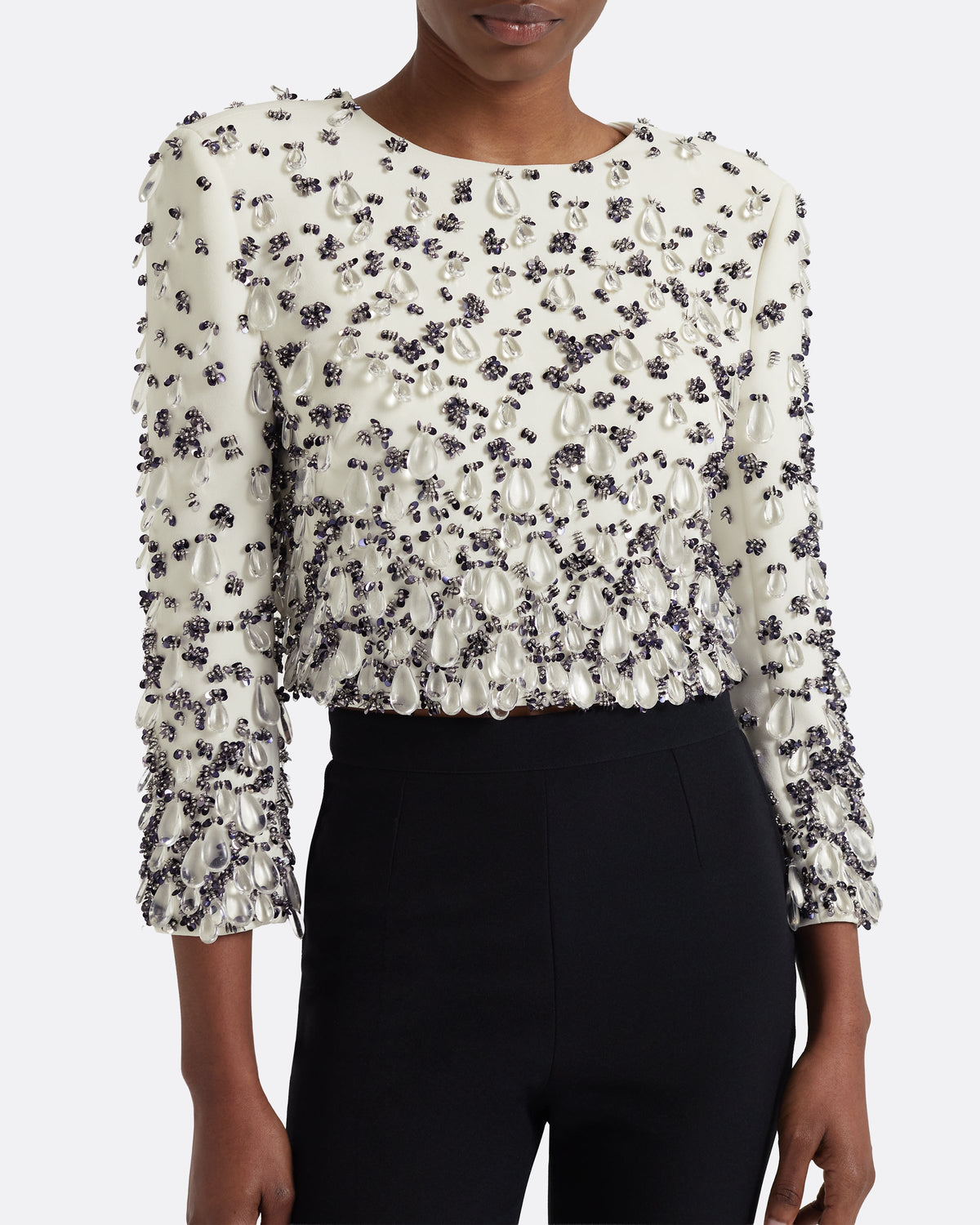 Astra Top in Ivory with Embellishment