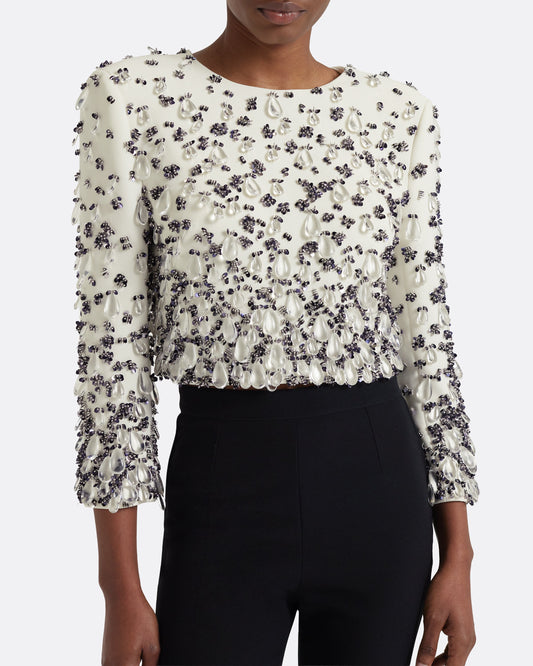 Astra Top in Ivory with Embellishment