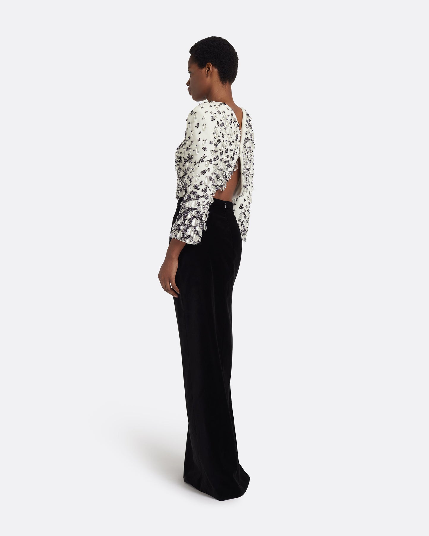 Astra Top in Ivory with Embellishment