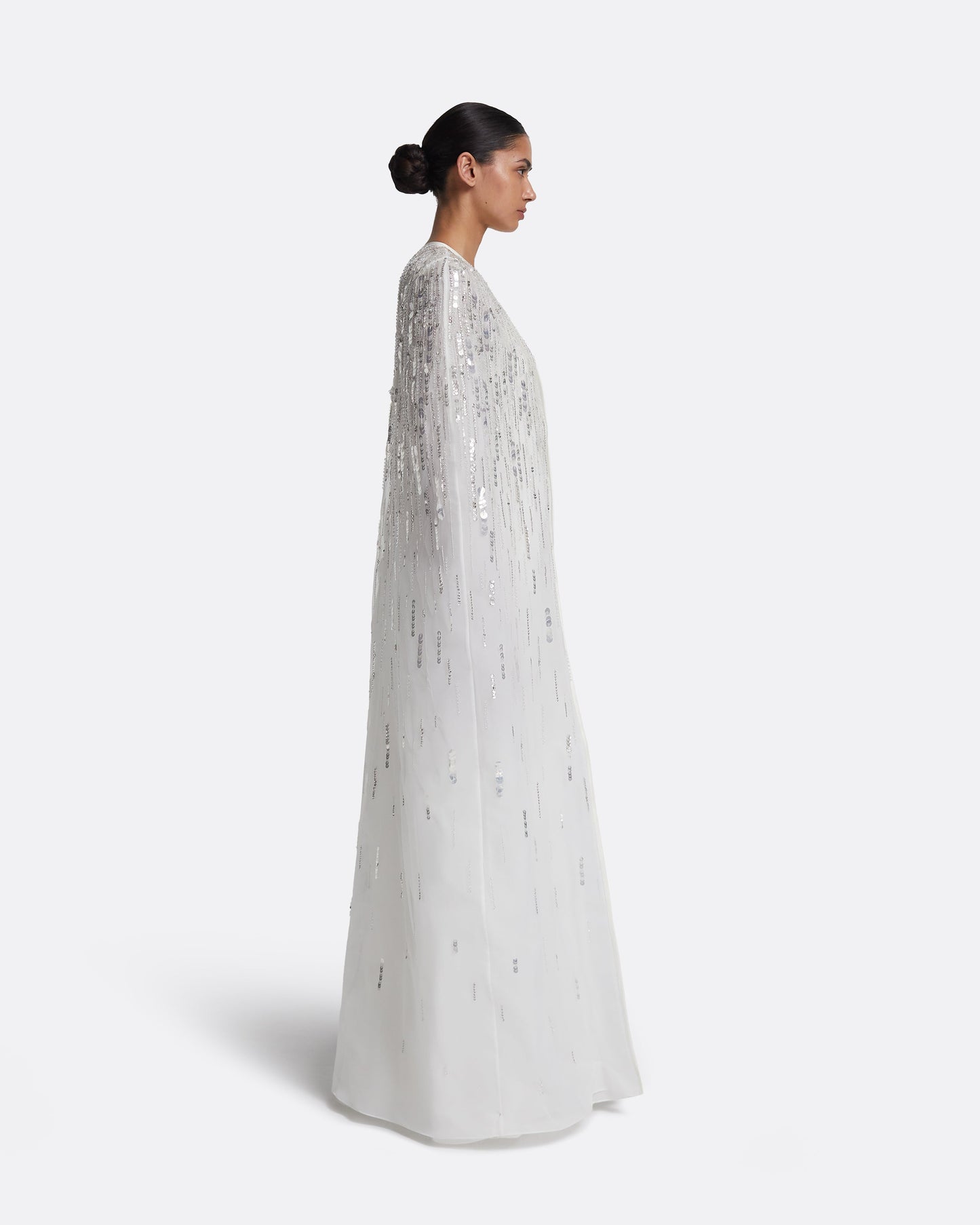 Greta Cape in Ivory with Crystal Embellishment