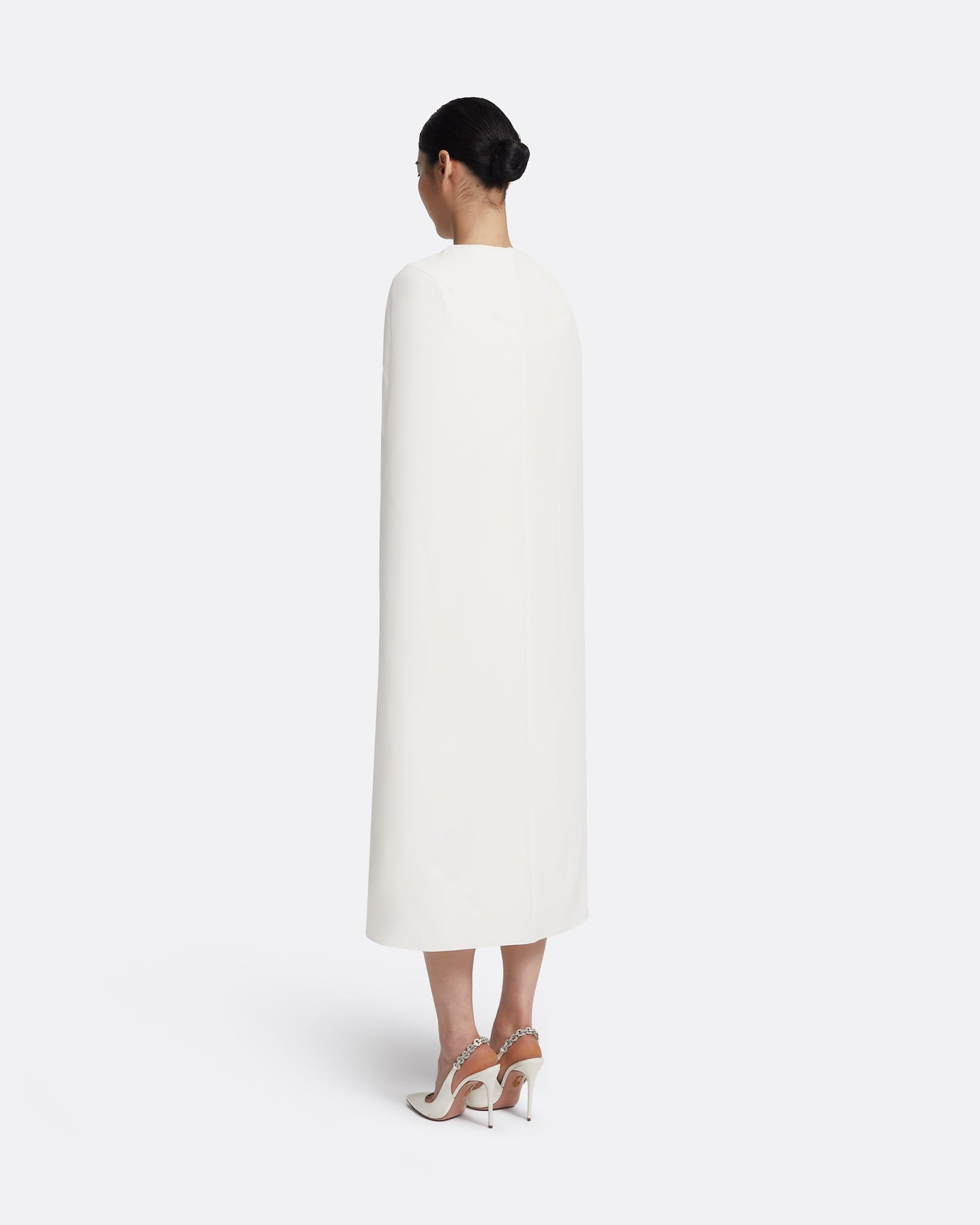 Oria Midi Dress in Ivory with Crystal