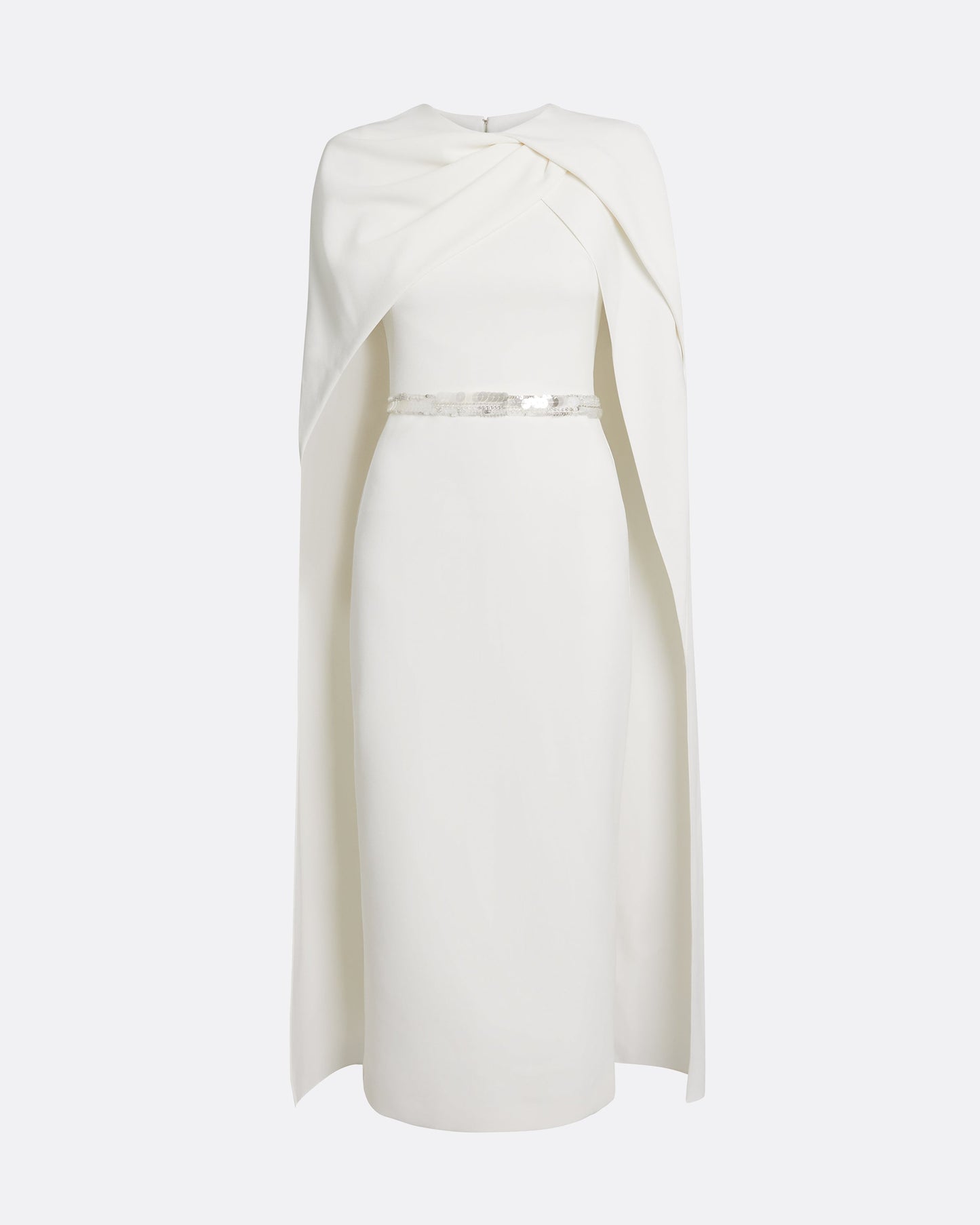 Oria Midi Dress in Ivory with Crystal