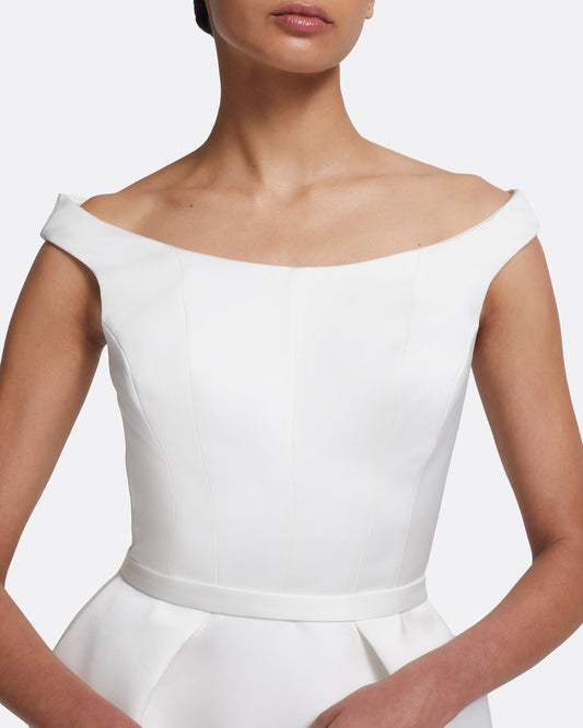 Senka Short Dress in Porcelain