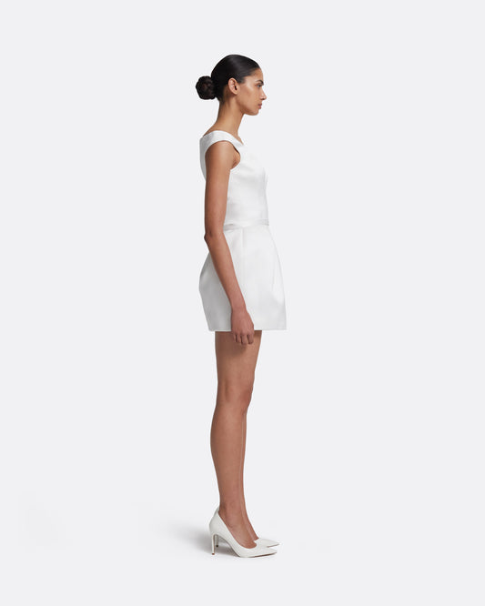 Senka Short Dress in Porcelain
