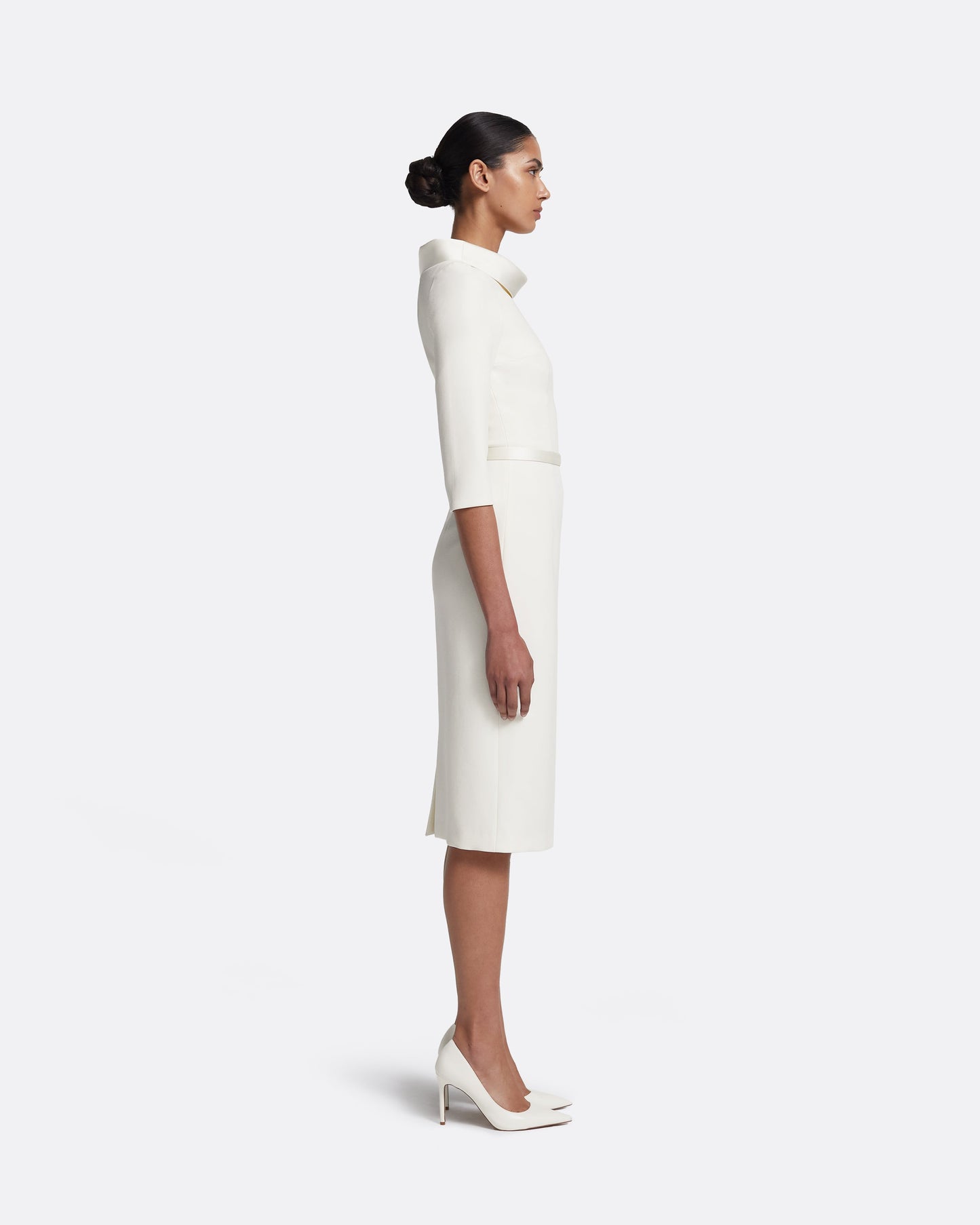 Safiyaa - Meryl Midi Dress in Ivory FR36 - US4 - UK8 Safiyaa - Meryl Midi Dress in Ivory FR36 - US4 - UK8