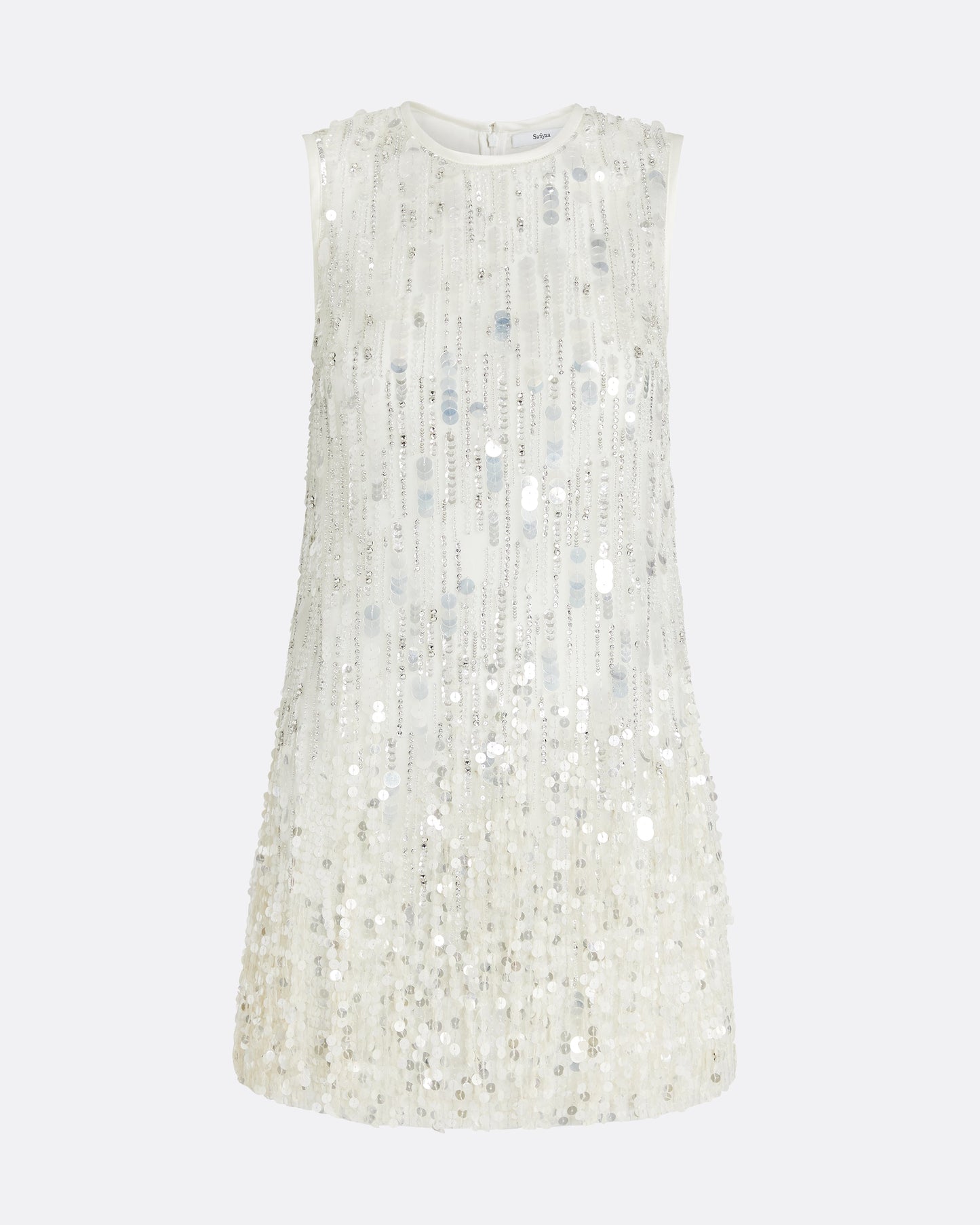 Ariana Short Dress in Ivory with Crystal Embellishment