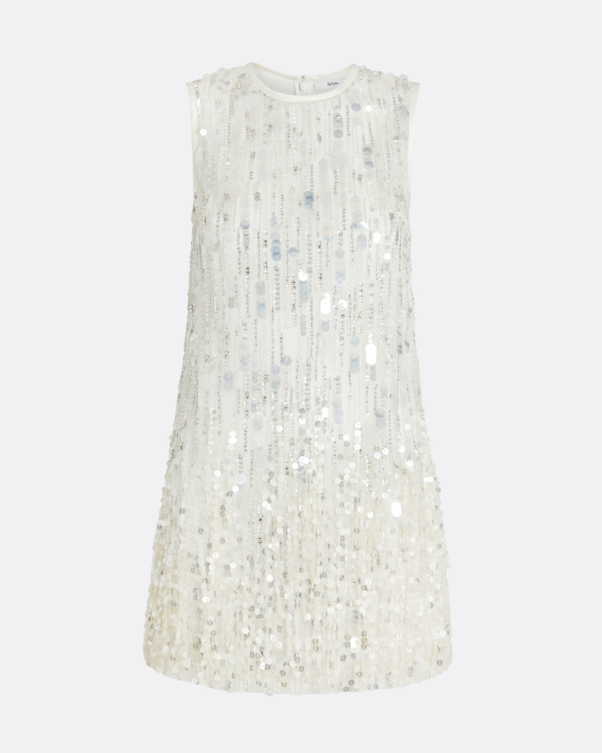 Ariana Short Dress in Ivory with Crystal Embellishment