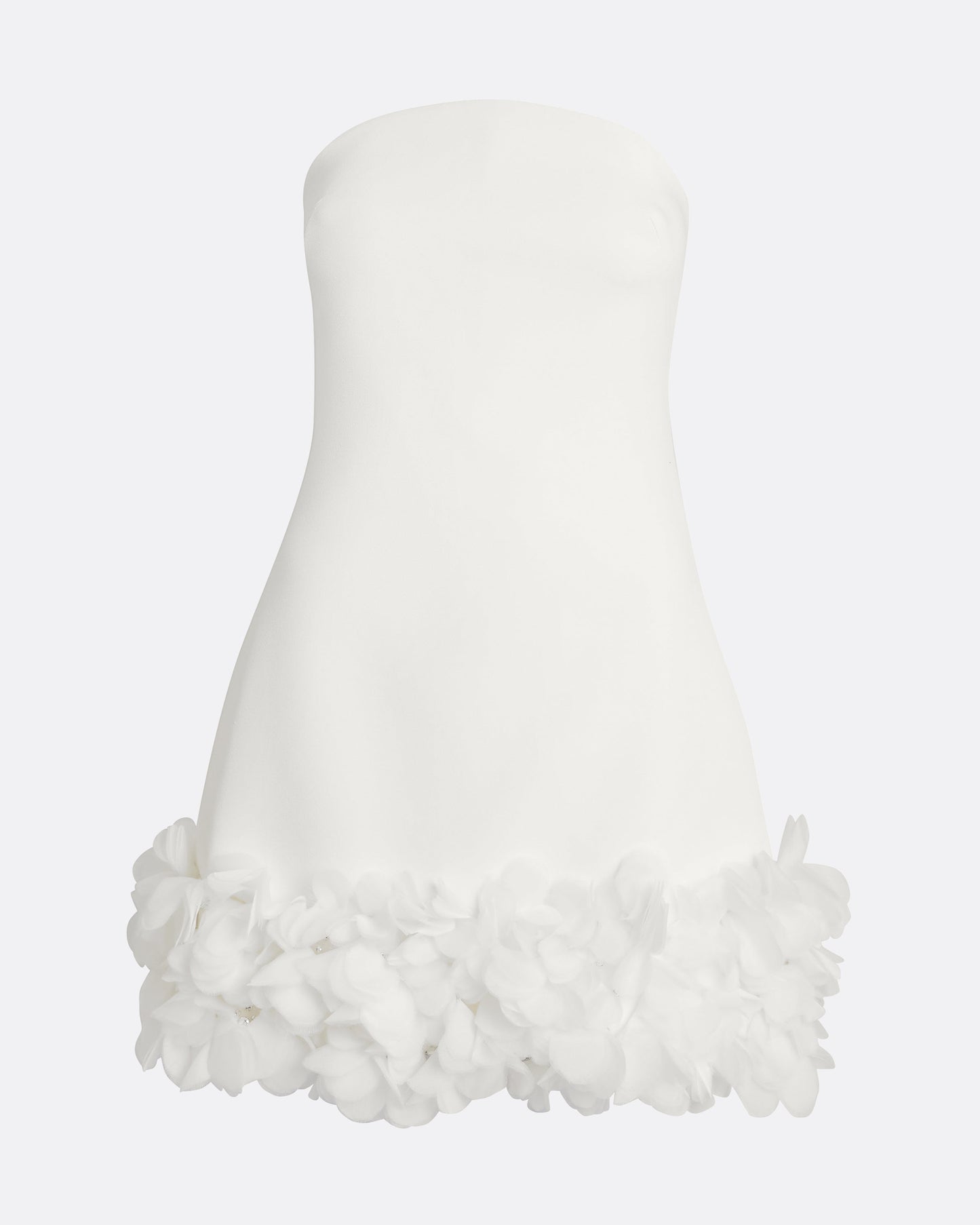Rowan Short Dress in Ivory with Ivory Appliqué
