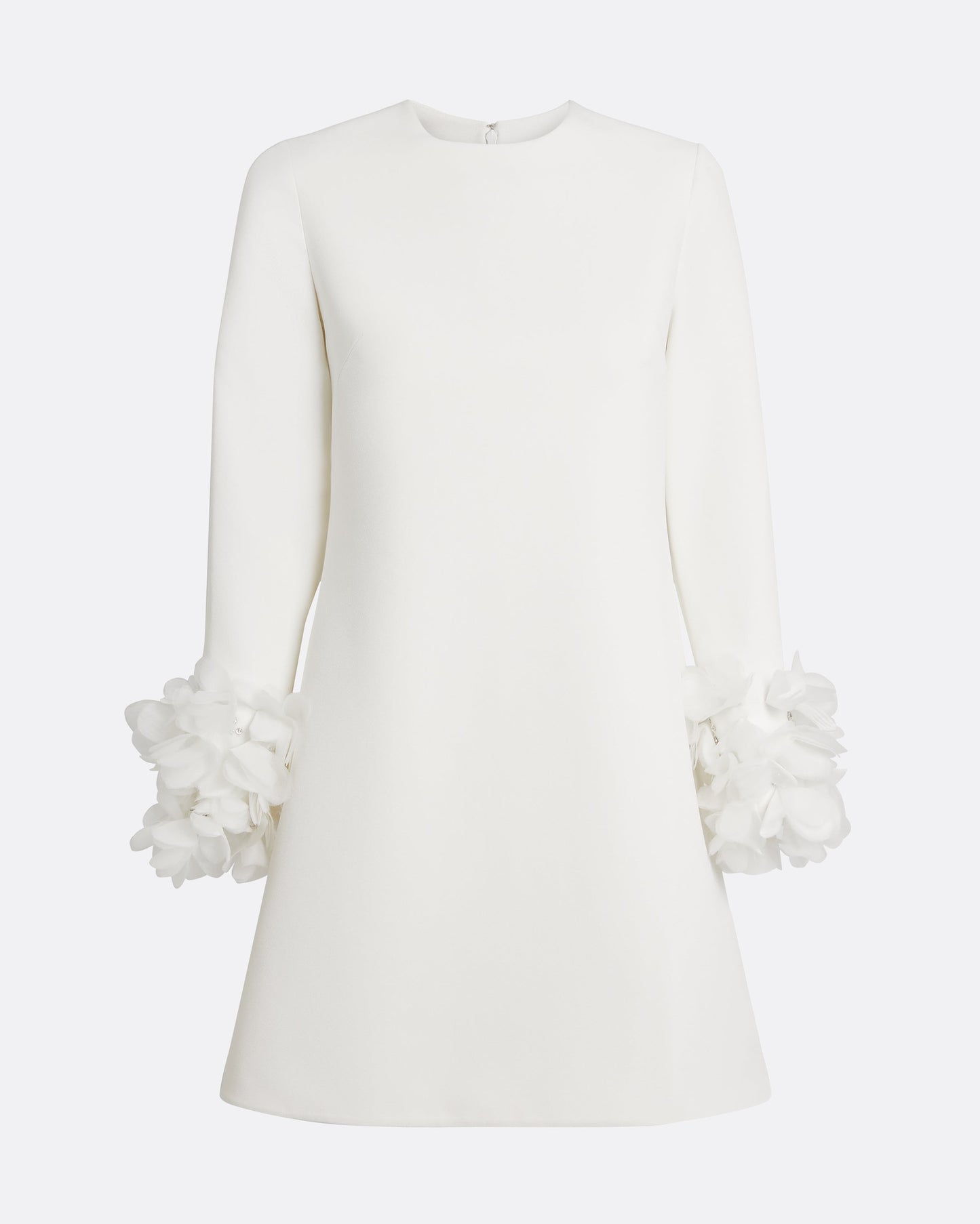 Reffie Short Dress in Ivory with Ivory Appliqué