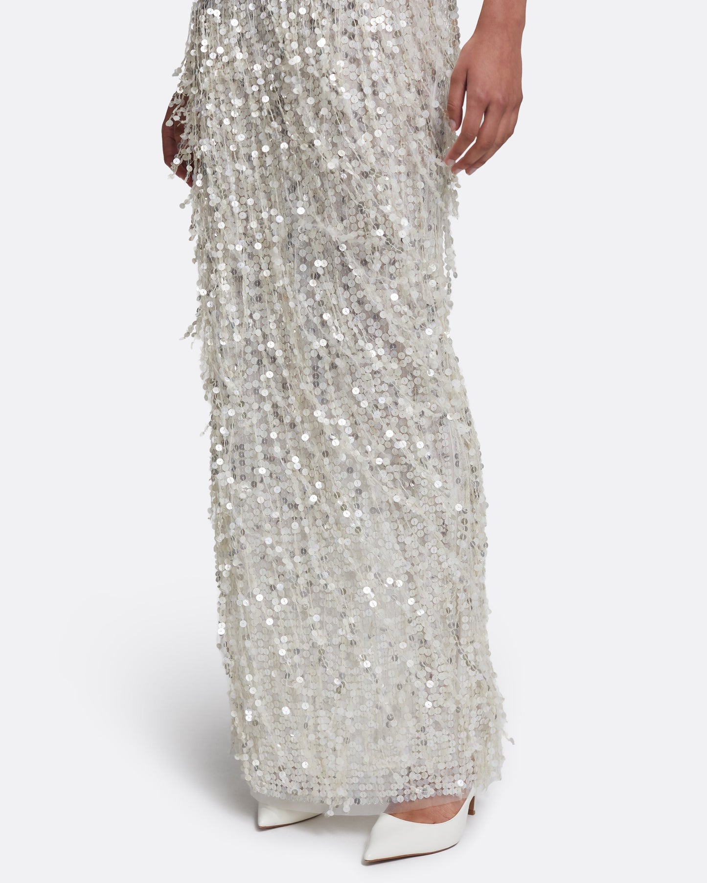 Saori Long Dress in Crystal on Porcelain