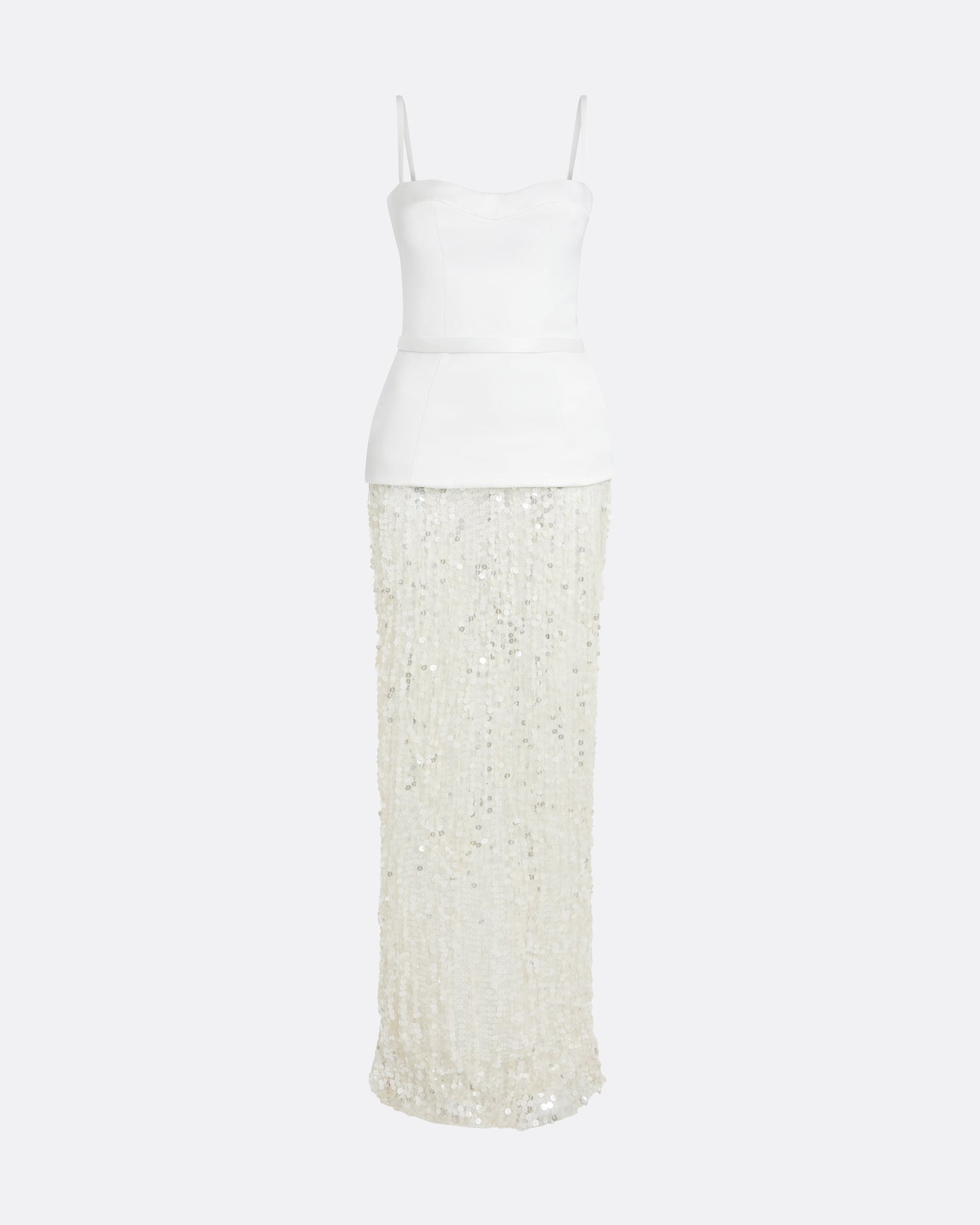 Saori Long Dress in Crystal on Porcelain