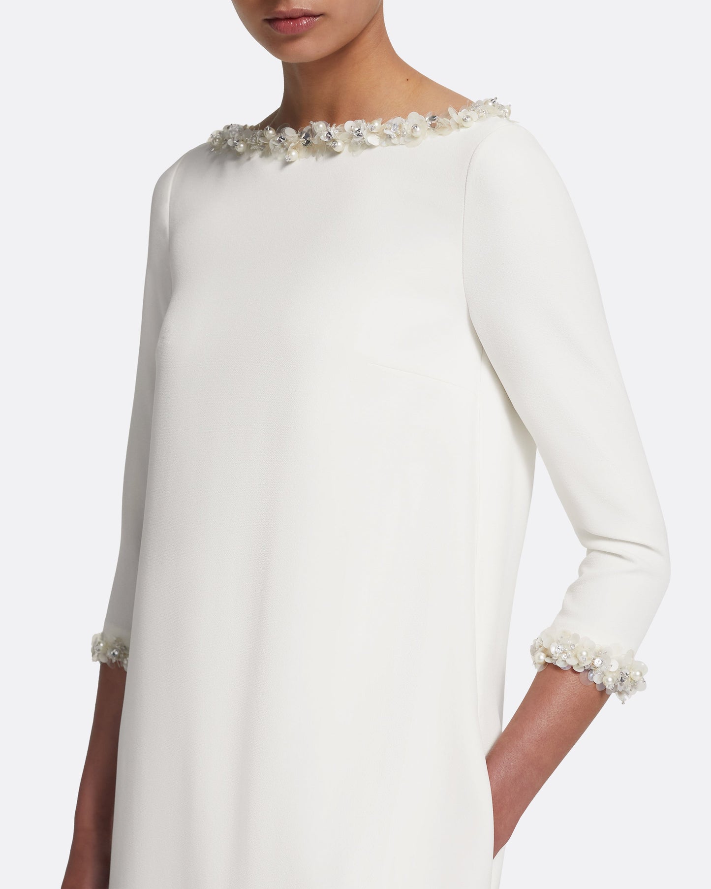 Lanai Long Dress in Ivory with Crystal